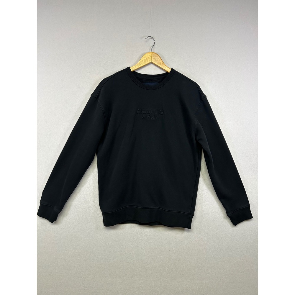 Minimalist Abercrombie & Fitch Mens‎ Medium Black Tonal Embroidered Sweatshirt
